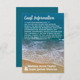 Carte D'accompagnement Blue Sea Beach Wedding Détail