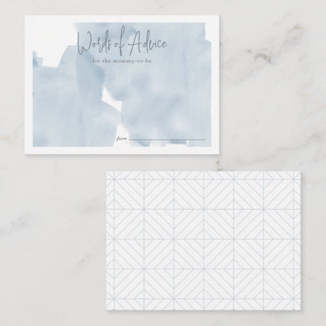 Carte D'accompagnement Blue Sky Cloud 9 Conseil Baby shower (Devant / Derrière)