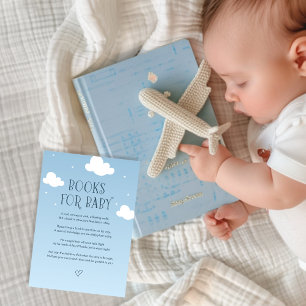 Carte D'accompagnement Blue Sky Clouds Stars Livres pour bébé