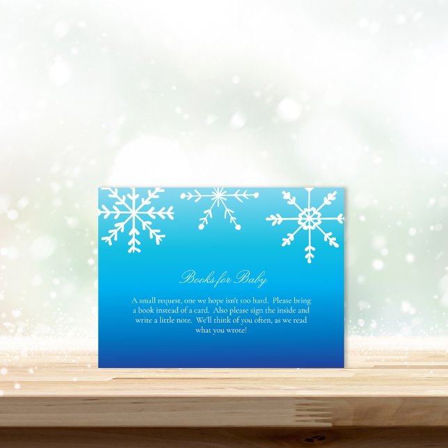 Carte D'accompagnement Blue Snowflake Livres Pour Baby shower Jeu (Créateur téléchargé)