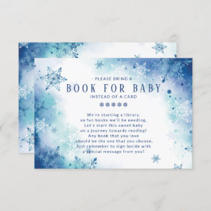 Carte D'accompagnement Blue Snowflakes Boys Baby shower Book for Baby
