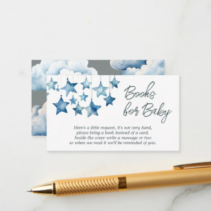 Carte D'accompagnement Blue Stars Boy Baby shower Livres Pour Bébé