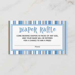 Carte D'accompagnement Blue Stripes Baby Boy Douche Repas Tickets