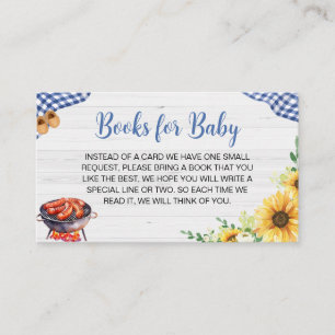 Carte D'accompagnement Blue Sunflower BBQ Baby showers Livres pour bébé