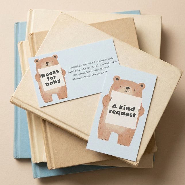 Carte D'accompagnement Blue teddy Bear Books for baby Request (Blue teddy Bear Books for baby Request Enclosure Card.)
