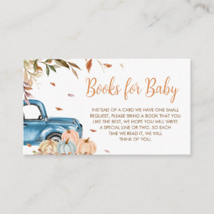 Carte D'accompagnement Blue Truck Citrouille Baby showers Livres pour béb