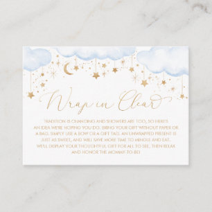 Carte D'accompagnement Blue Twinkle Star Baby Display Douche Wrap transpa