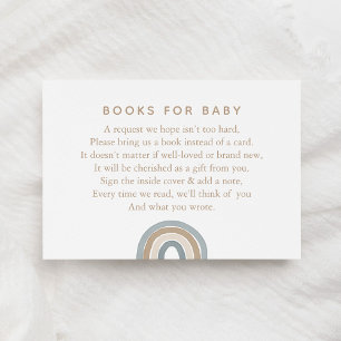 Carte D'accompagnement Blue Watercolor - Demande de livre arc-en-ciel