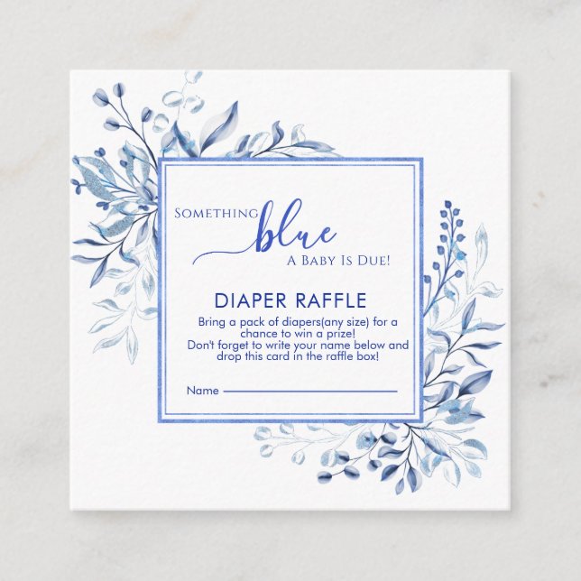 Carte D'accompagnement Blue Wildflower Something Blue Diaper Raffle  (Devant)