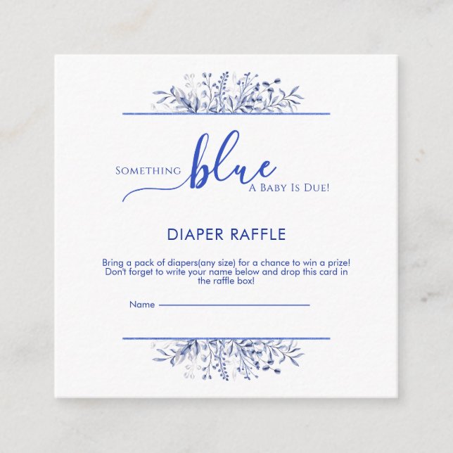 Carte D'accompagnement Blue Wildflower Something Blue Diaper Raffle  (Devant)