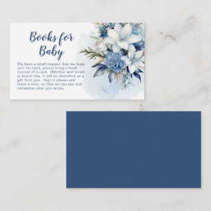 Carte D'accompagnement Blue Winter Floral Baby showers Livres pour bébé
