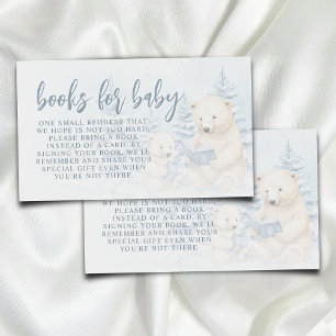 Carte D'accompagnement Blue Winter Polar Bear Aquarelle Livres pour bébé
