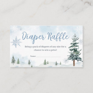 Carte D'accompagnement Blue Winter Wonderland Baby shower Déchets Raffle