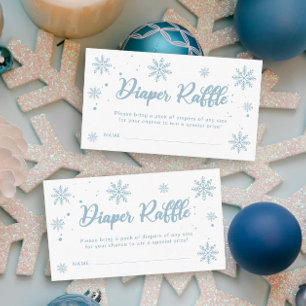 Carte D'accompagnement Blue Winter Wonderland Baby shower Déchets Raffle