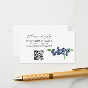 Carte D'accompagnement Blueberries Fruit Aquarelle Mariage rustique