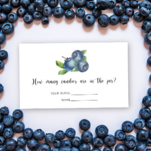 Carte D'accompagnement Blueberry - baby shower devinez combien de bonbons