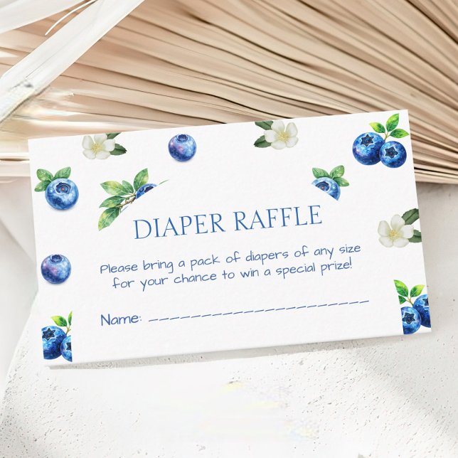 Carte D'accompagnement Blueberry Baby Shower Diaper Raffle Ticket (Créateur téléchargé)
