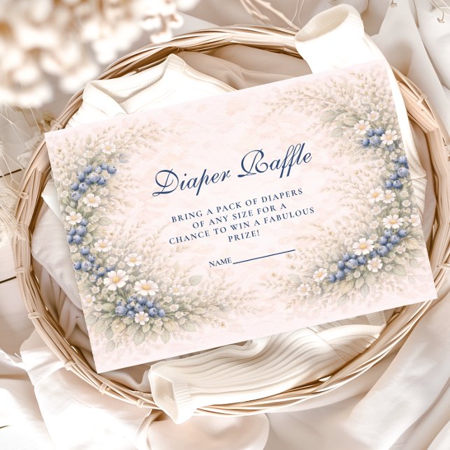 Carte D'accompagnement Blueberry Botanical Frame Diapper Raffle (Créateur téléchargé)