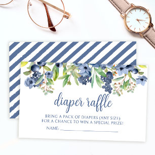 Carte D'accompagnement Blueberry floral bébé garçon douche tombole de cou