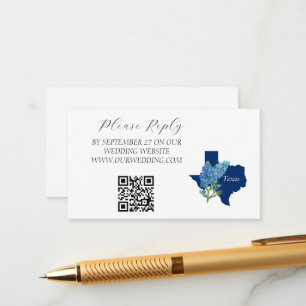 Carte D'accompagnement Bluebonnets Aquarelle Fleurs Mariage Floral