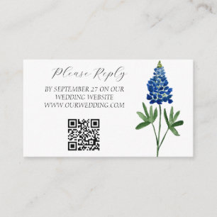 Carte D'accompagnement Bluebonnets Aquarelle Fleurs Mariage Floral