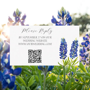 Carte D'accompagnement Bluebonnets Aquarelle Fleurs Mariage Floral