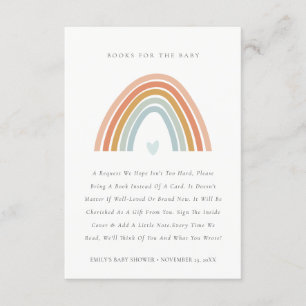 Carte D'accompagnement Blush Blue Heart Rainbow Books Pour Baby shower