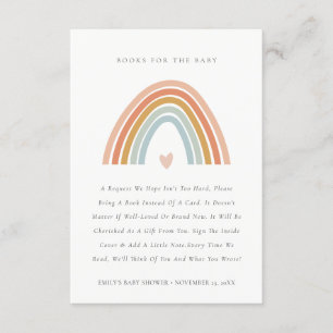 Carte D'accompagnement Blush Blue Heart Rainbow Books Pour Baby shower