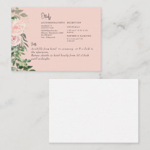 Carte D'accompagnement Blush Floral & Foliage Détails du Mariage II
