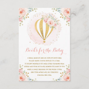 Carte D'accompagnement Blush Floral Hot Air Balloon Livres pour bébé