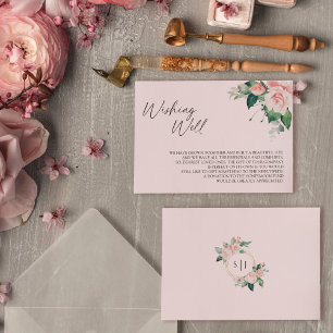 Carte D'accompagnement Blush Floral rose Mariage désir bien