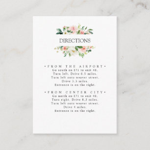 Carte D'accompagnement Blush moderne MARIAGE de fleurs roses