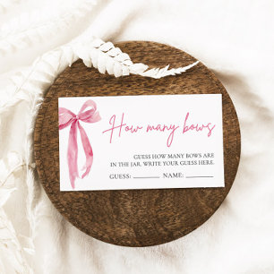 Carte D'accompagnement Blush Pink Bow Devine Combien De Bows Jeu