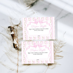 Carte D'accompagnement Blush Pink Bows Floral Élégant Baby shower Diaper