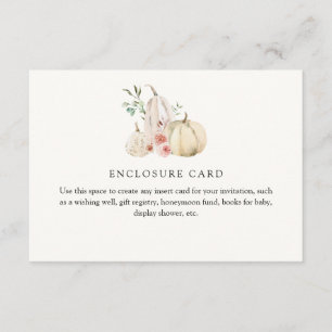Carte D'accompagnement Blush Pinks Florals et Pumpkin Enclosure personnal