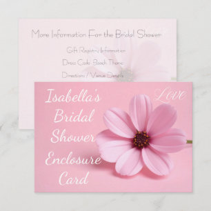 Carte D'accompagnement Blush Rose Cosmos Floral Script Enterrement de Vie