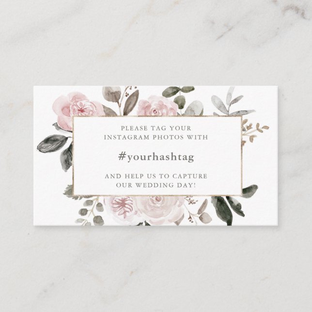 Carte D'accompagnement Blush Rose Élégant Floral | Mot-clé de Mariage (Devant)