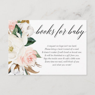 Carte D'accompagnement Blush rose magnolia fille baby shower demande de r