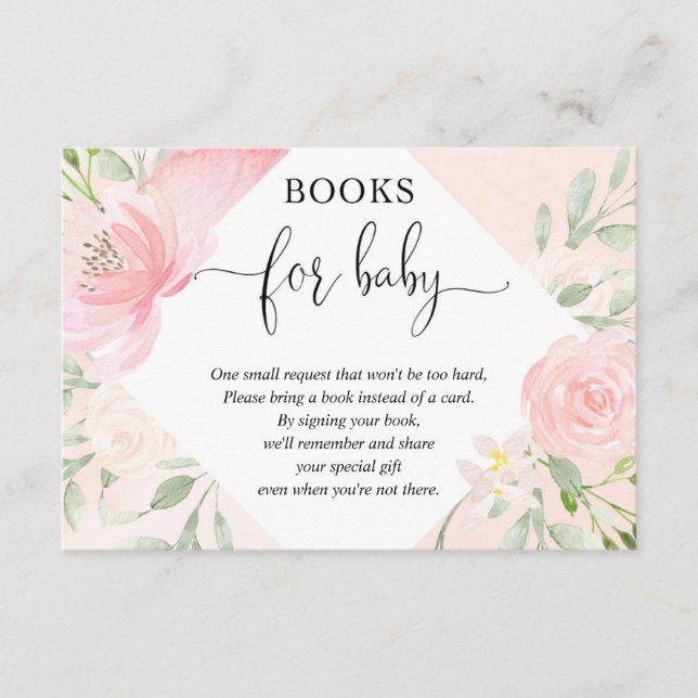 Carte D'accompagnement Blush rose rose or fille baby shower demande de ré (Devant)