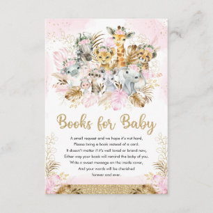Carte D'accompagnement Blush Tropical Jungle Baby showers Livres pour béb