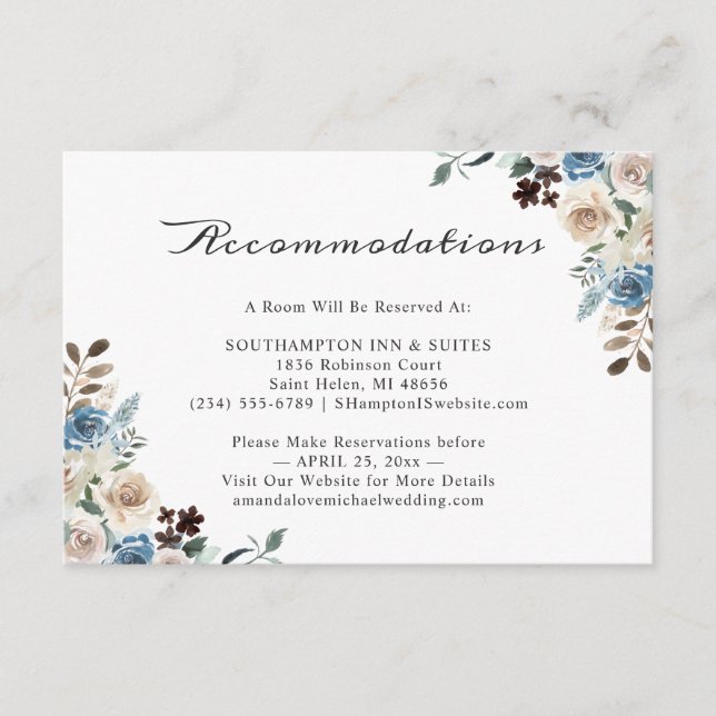 Carte D'accompagnement Bohème Rustique Floral Mariage Logement (Devant)