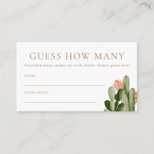 Carte D'accompagnement Bohemian Cactus Devine Combien De Cardsa