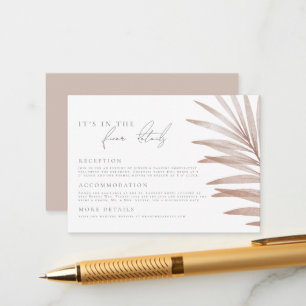 Carte D'accompagnement Bohemian Pampas Grass Détails du Mariage