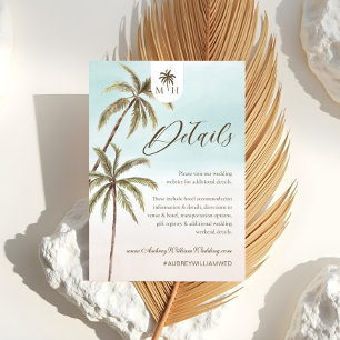 Carte D'accompagnement Bohemian Tropical Palm Trees Mariage Détails du cl