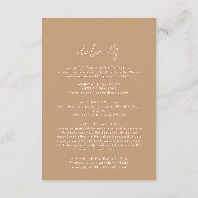 Carte D'accompagnement Boho Abstrait | Détails sur le Mariage de Gentle F (Devant)
