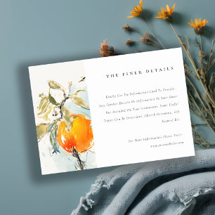 Carte D'accompagnement Boho Abstrait Orange Garden Détails du mariage