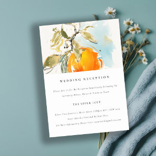 Carte D'accompagnement Boho Abstrait Orange Garden Réception de mariage
