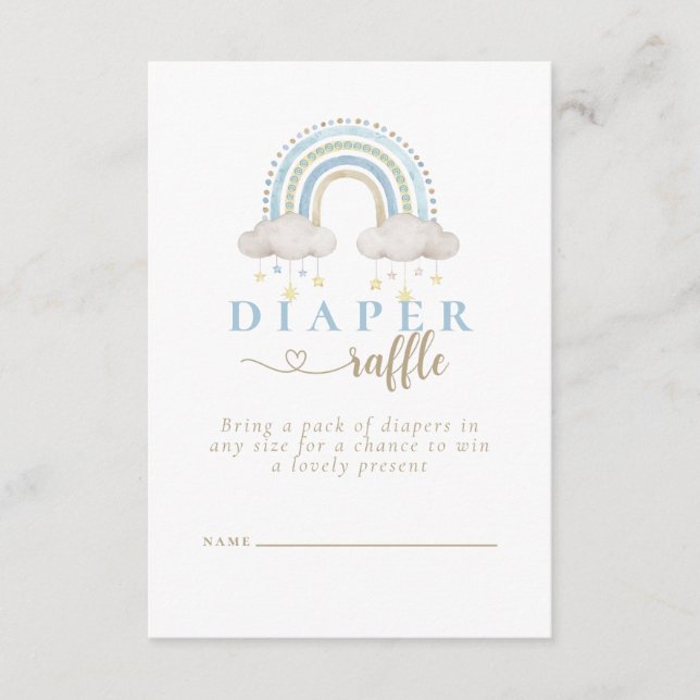 Carte D'accompagnement Boho Aquarelle Arc-en-ciel Baby shower de couches  (Devant)