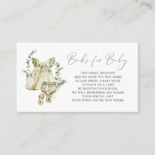 Carte D'accompagnement Boho Aquarelle Vert robe Baby Book Demande