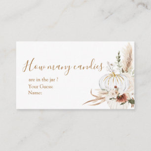 Carte D'accompagnement Boho Arch Citrouille blanc Combien de bonbons